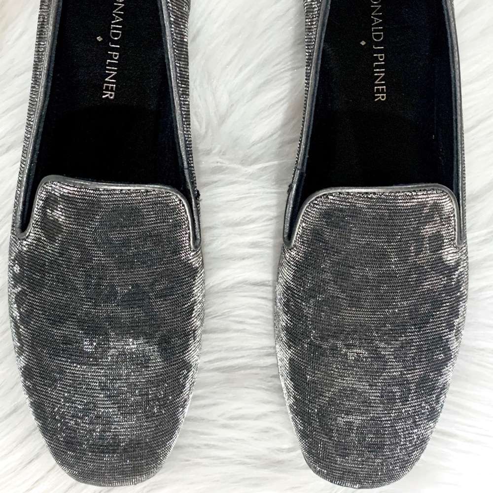 SOLD-Donald J. Pliner Metallic Leopard Loafers - Picture 2 of 8